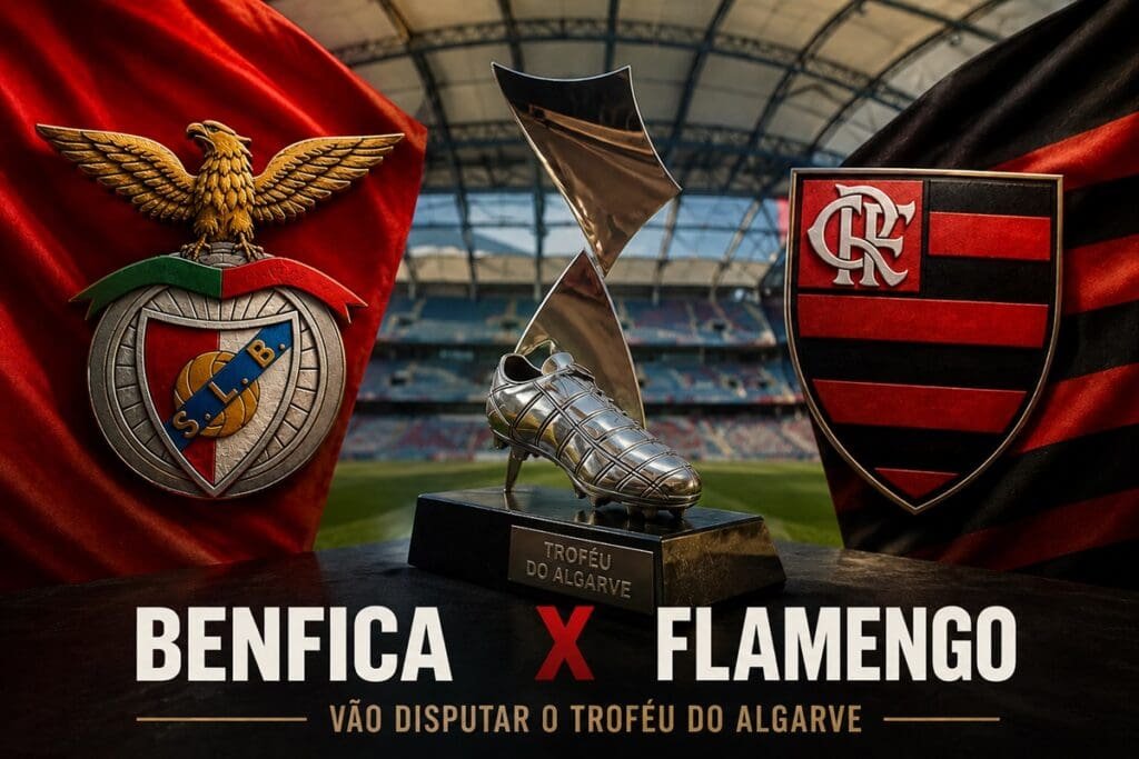 Conheça taça que Flamengo conquistará se vencer Benfica em julho Benfica Flamengo Troféu do Algarve