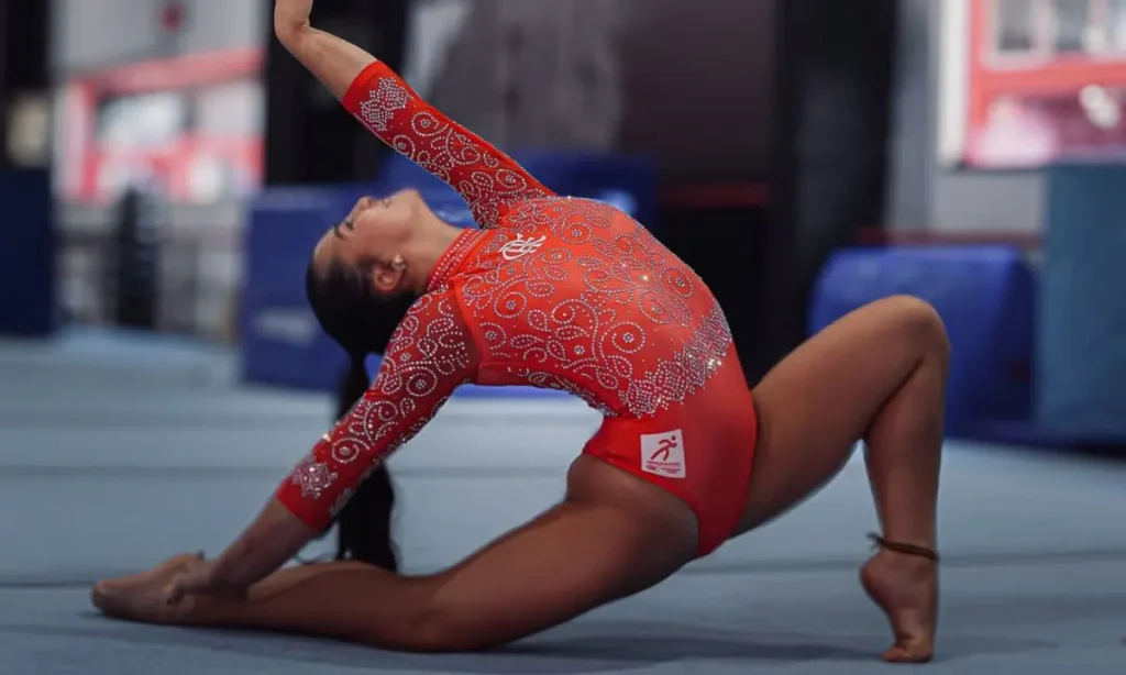 Ginasta do Flamengo durante o Troféu Brasil de Ginástica Artística