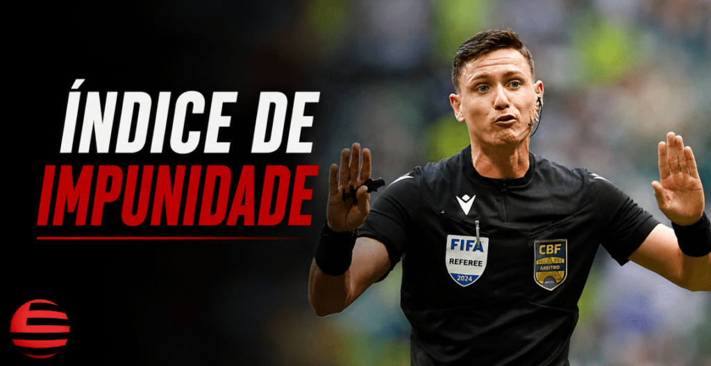 Árbitro Ramon Abatti Abel, conhecido por polêmicas com o Palmeiras, aparece na arte de capa do Índice de Impunidade levantado pelo Jornal do Fla