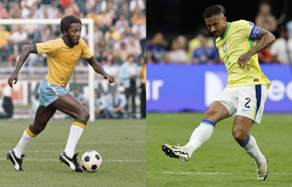 De Paulo Cézar Caju a Danilo: Flamengo marca presença na história de Brasil x Haiti Paulo Cezar Caju (esquerda) e Danilo (direita) pela Seleção Brasileira; jogadores do Flamengo que participam de Brasil x Haiti