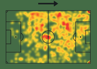 Mapa de calor Martín Ojeda na MLS 2026