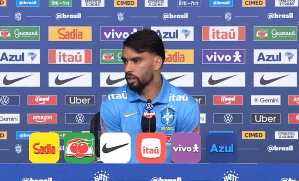 Na Seleção Brasileira, Lucas Paquetá comenta química antiga com Vini Jr Lucas Paquetá em coletiva pelo Brasil