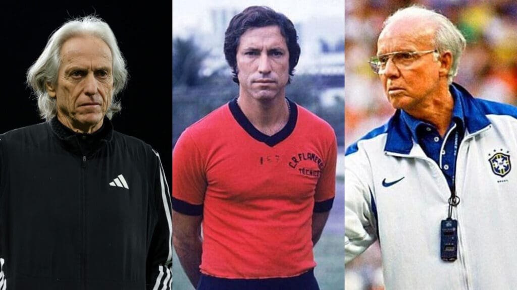 Não só Jorge Jesus! A surpreendente lista de técnicos do Flamengo que passaram por seleções Jorge Jesus, Claudio Coutinho e Zagallo, treinadores que passaram por Flamengo e seleções