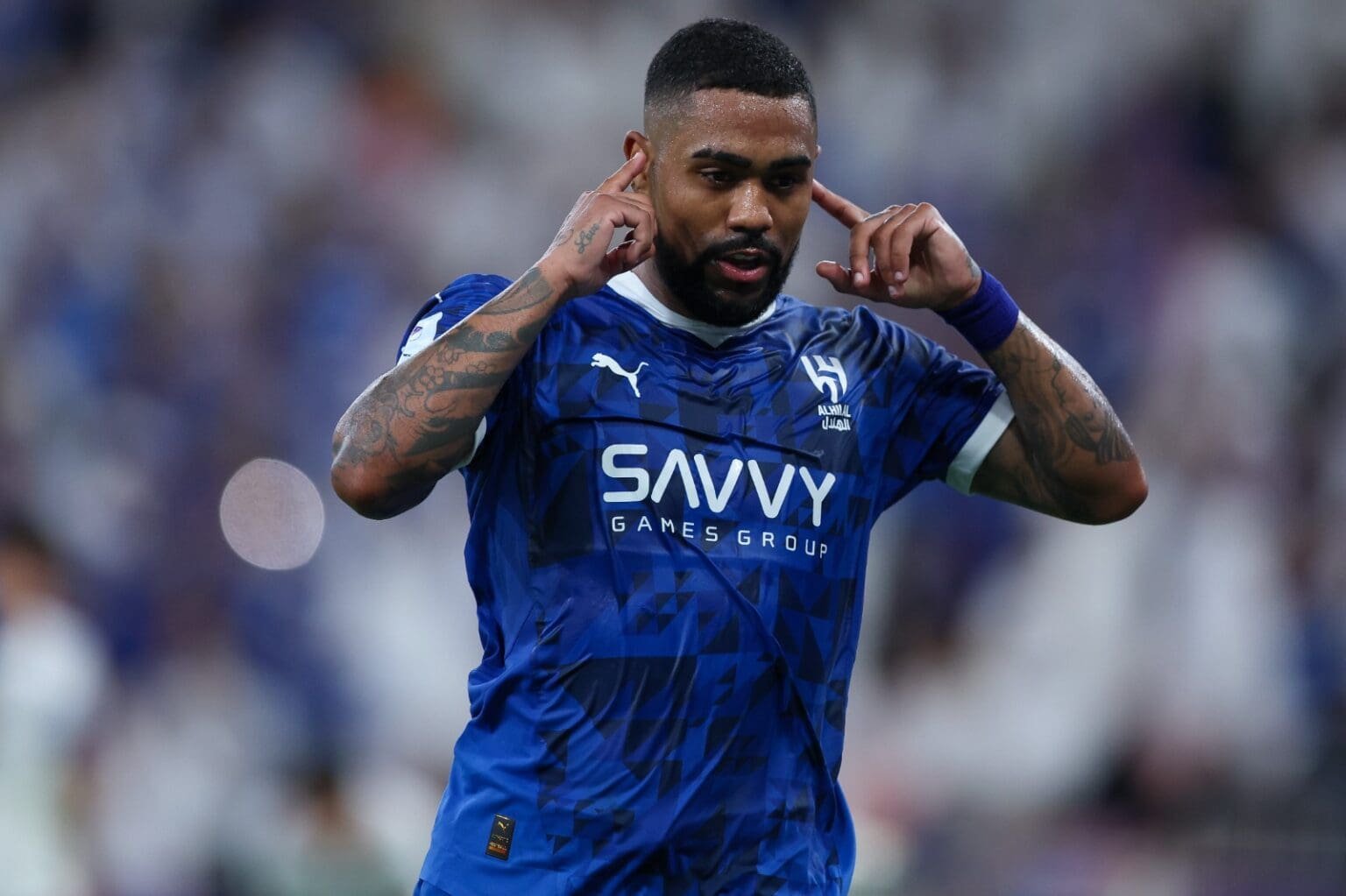 Malcom comemora gol pelo Al Hilal