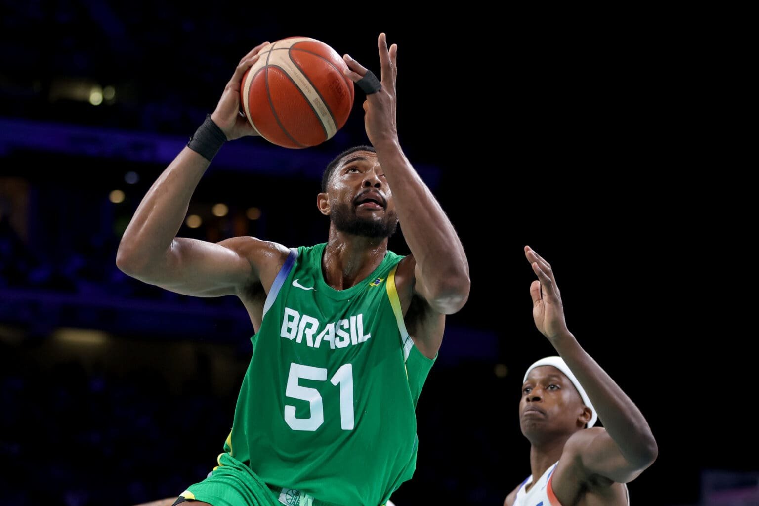 Bruno Caboclo em quadra pela Seleção Brasileira