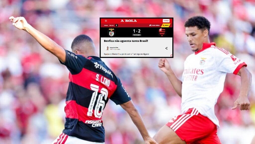 Jornal português destaca domínio do Flamengo sobre o Benfica benfica flamengo portugal