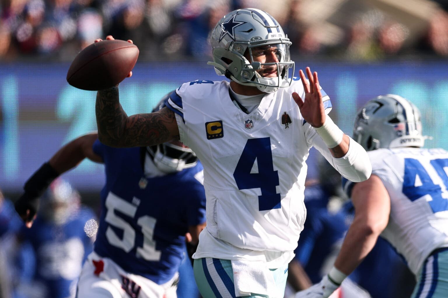 Dak Prescott, QB do Dallas Cowboys, durante a última temporada