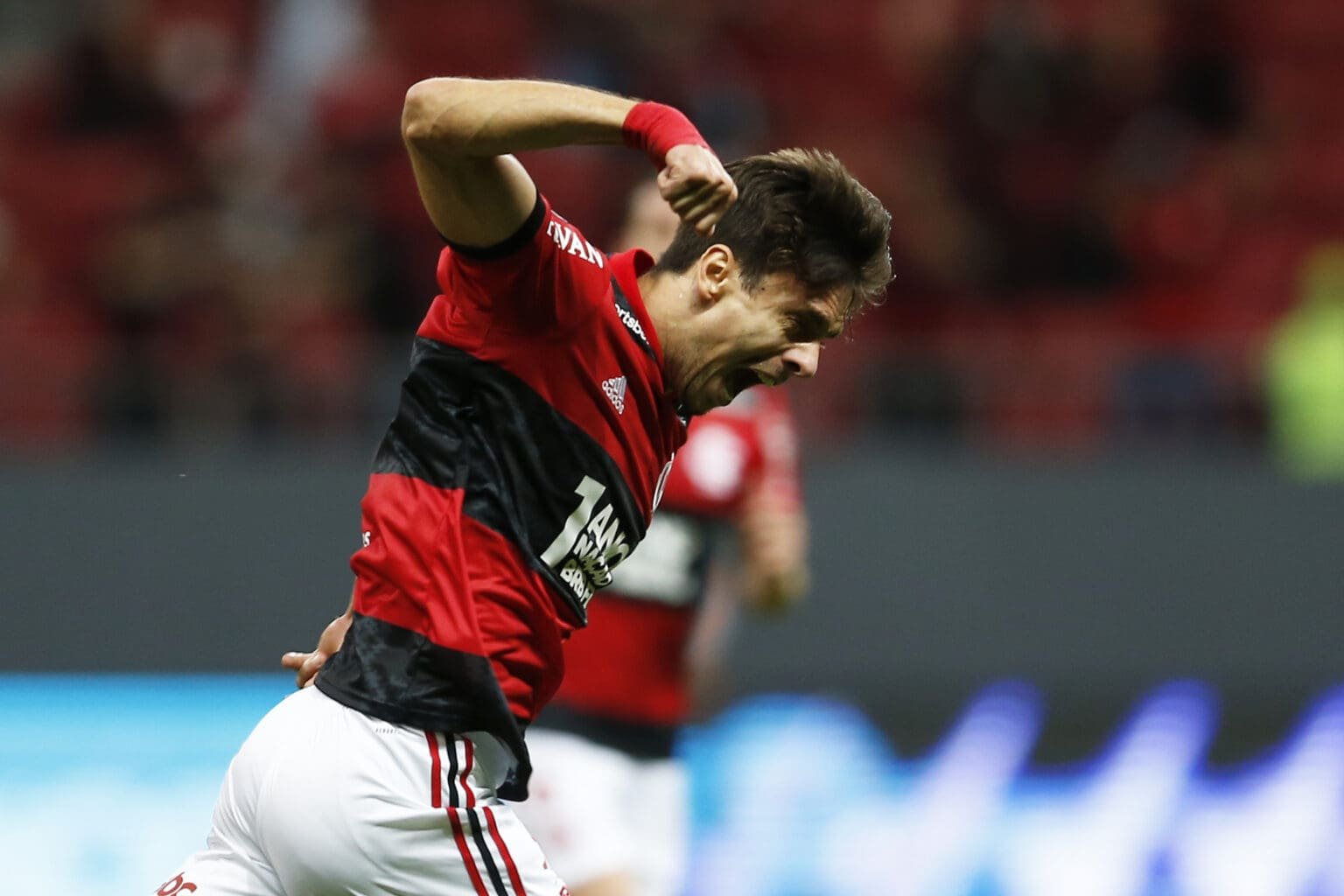 Há 5 anos, Rodrigo Caio marcava seu último gol pelo Flamengo Rodrigo Caio comemora seu último gol pelo Flamengo, na Libertadores, há cinco anos