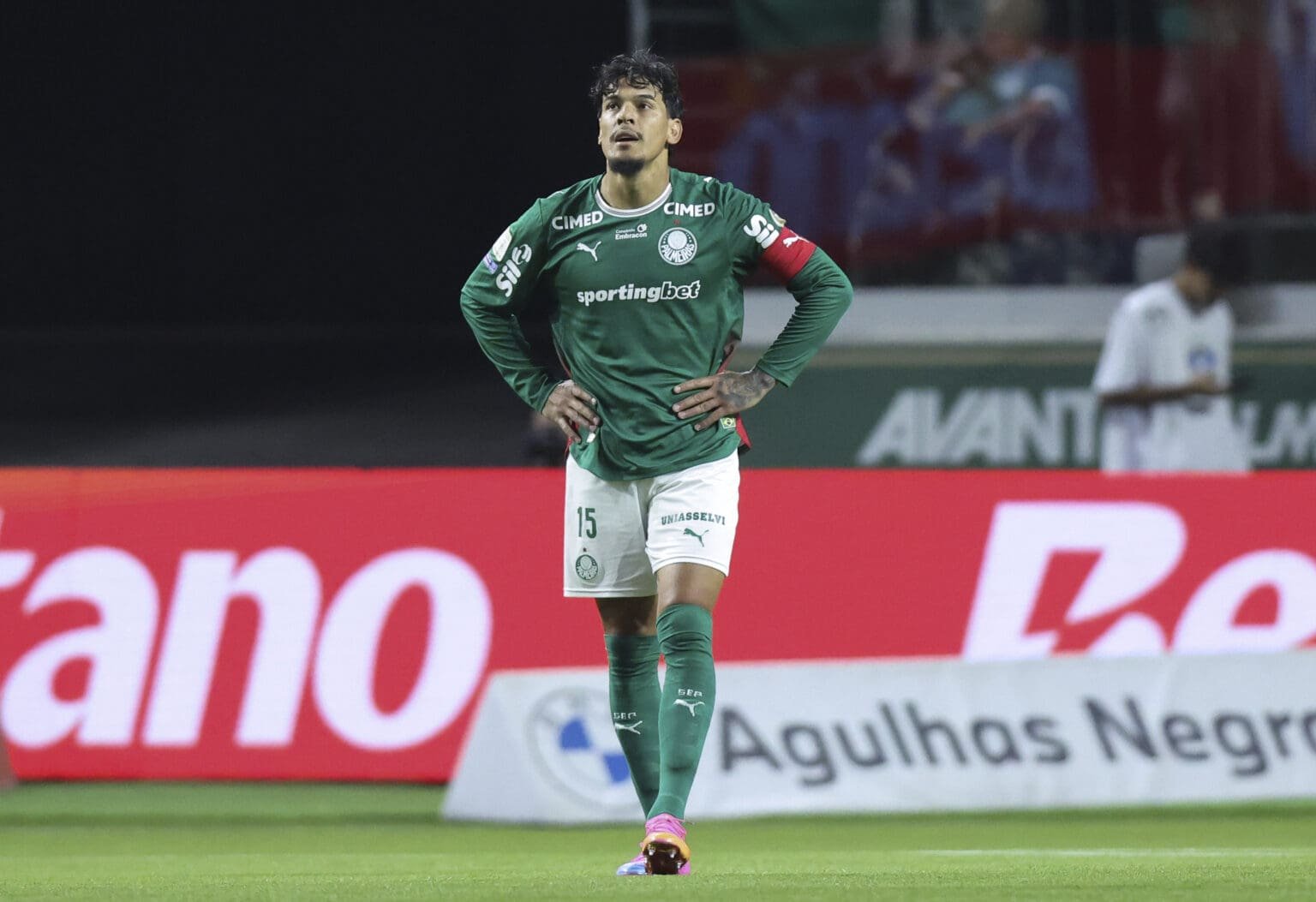 Gustavo Gómez em campo pelo Palmeiras