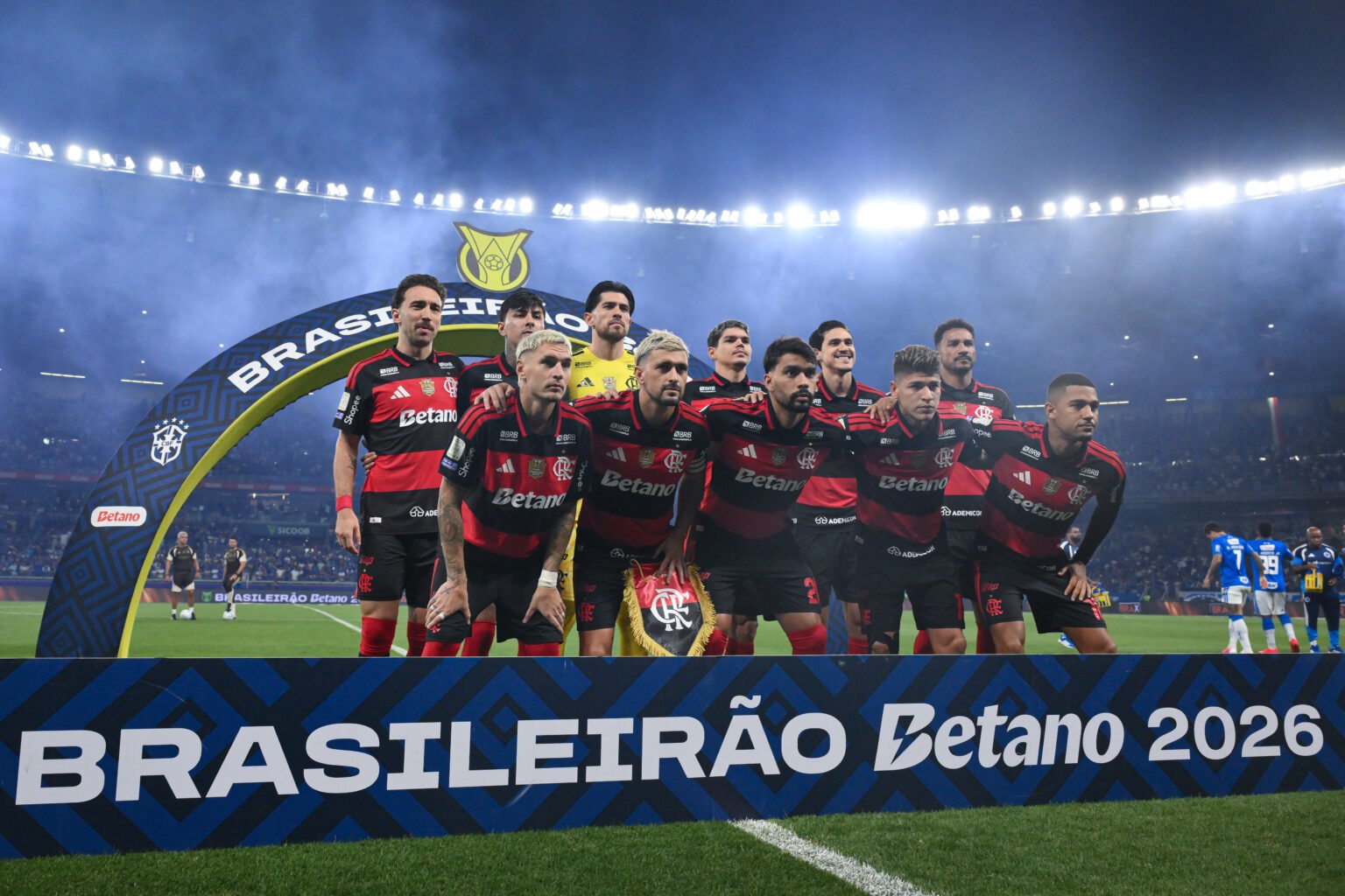 Flamengo perfilado antes de jogo pelo Brasileirão