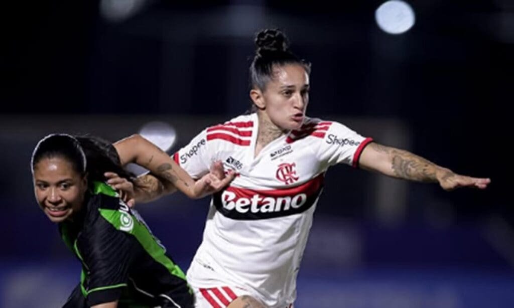 Flamengo sai atrás, reage com Cristiane, mas fica no empate com América-MG flamengo feminino américa mg