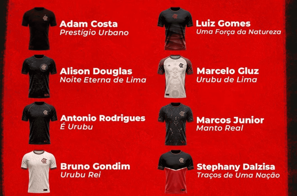 Top 10: Flamengo anuncia votação para final do ‘Manto da Nação’ Camisas concorrentes do Manto da Nação do Flamengo