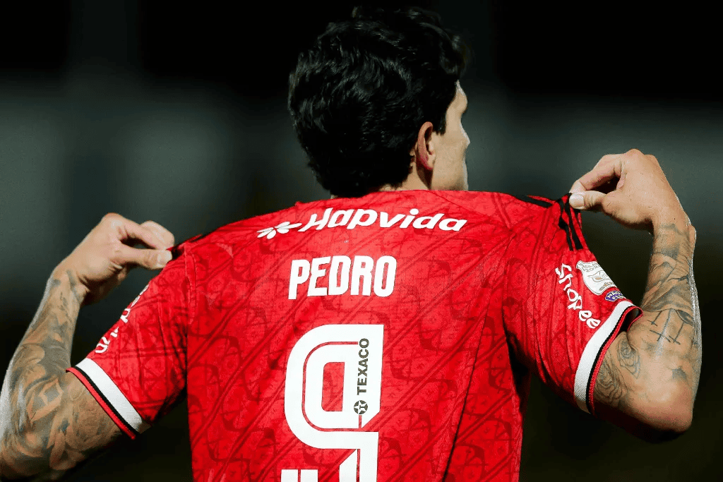 Pedro mantém briga pela artilharia do Brasileirão e se aproxima de Romário em ranking histórico Pedro mostra nome na camisa do Flamengo