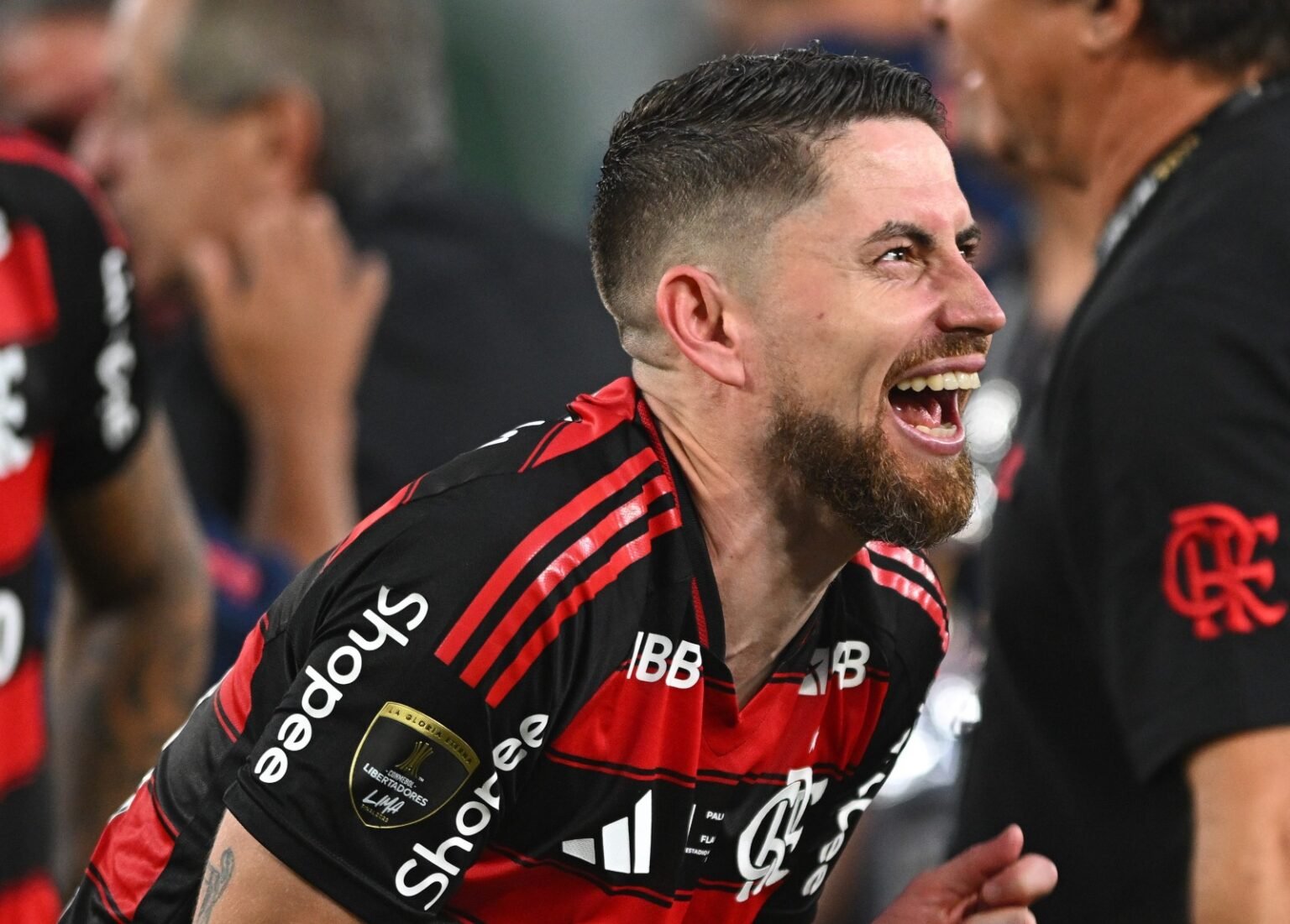 Jorginho sorri depois de conquistar a Libertadores pelo Flamengo