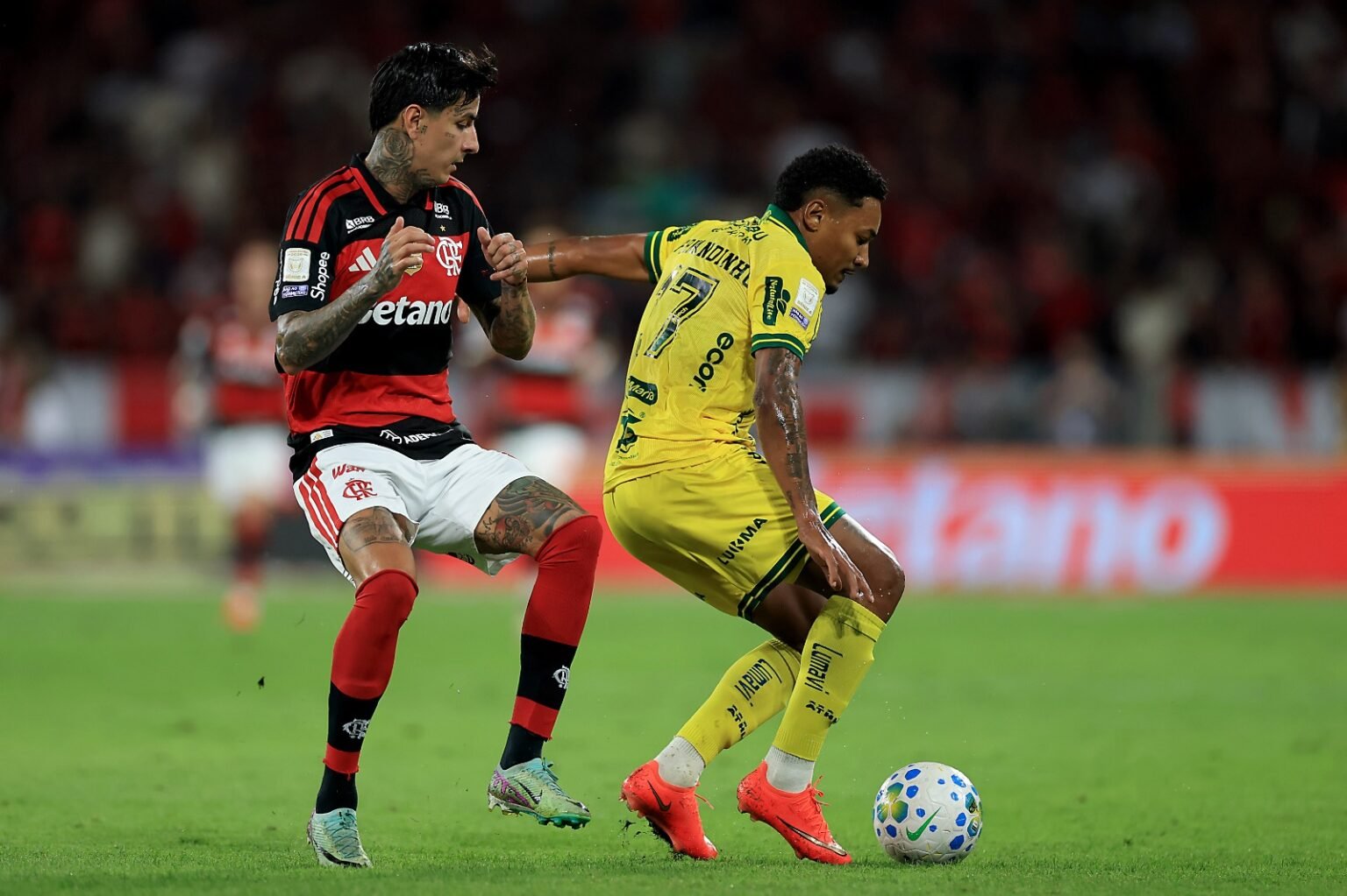 Pulgar durante Flamengo x Mirassol