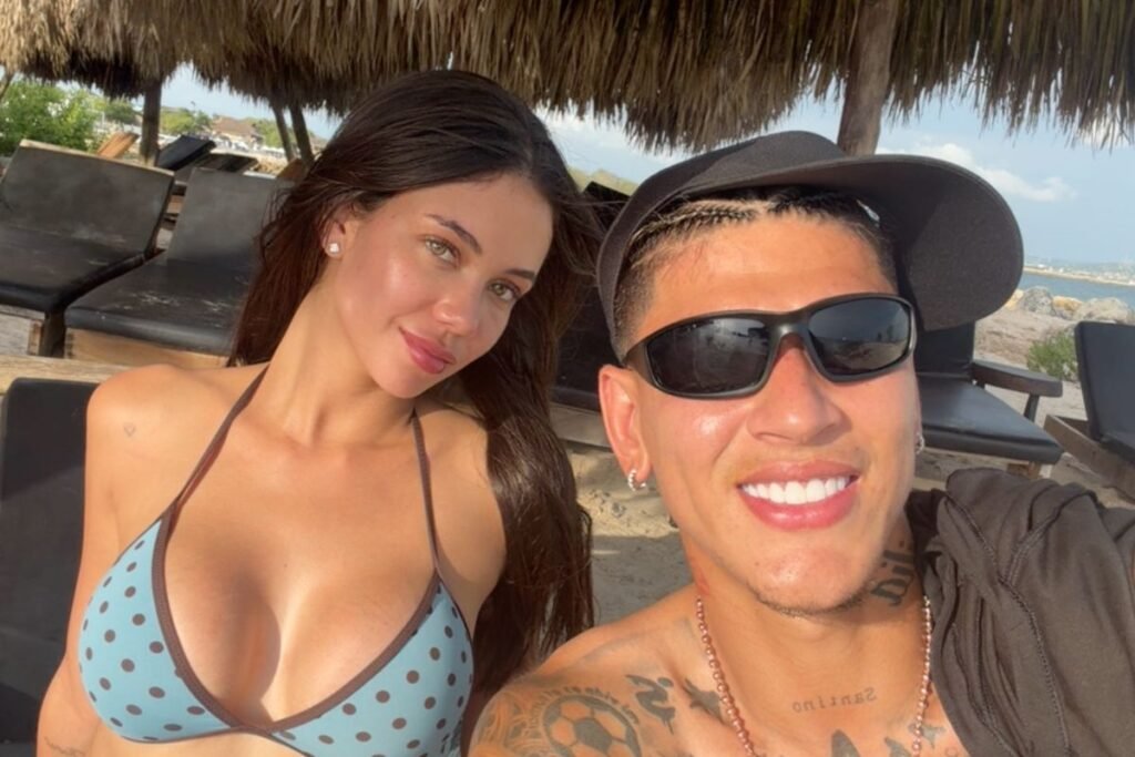 Jorge Carrascal assume relacionamento com modelo brasileira Jorge Carrascal posta foto com namorada brasileira Evellin Nicomedes